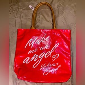 Victoria's Secret Pink & White “Make Me an Angel" Shopper Tote Travel Bag NWT
